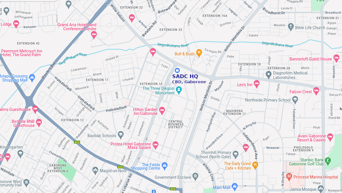 SADC HQ map